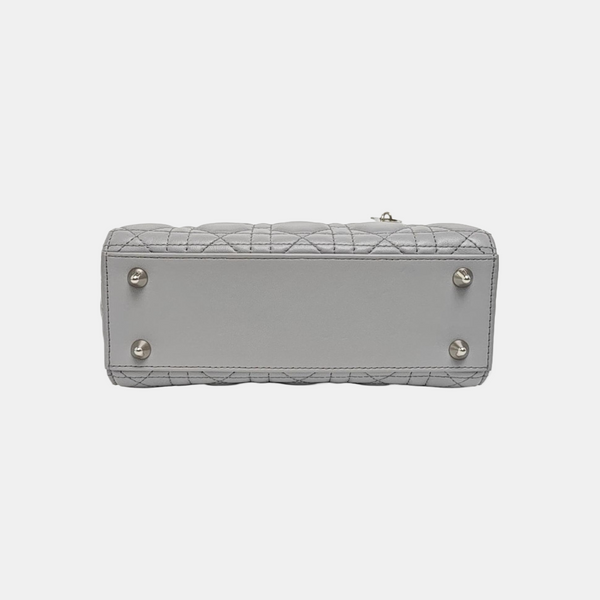 Lady Dior Small Cannage Lambskin Gray