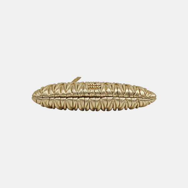 Quilted Lambskin Clutch Gold