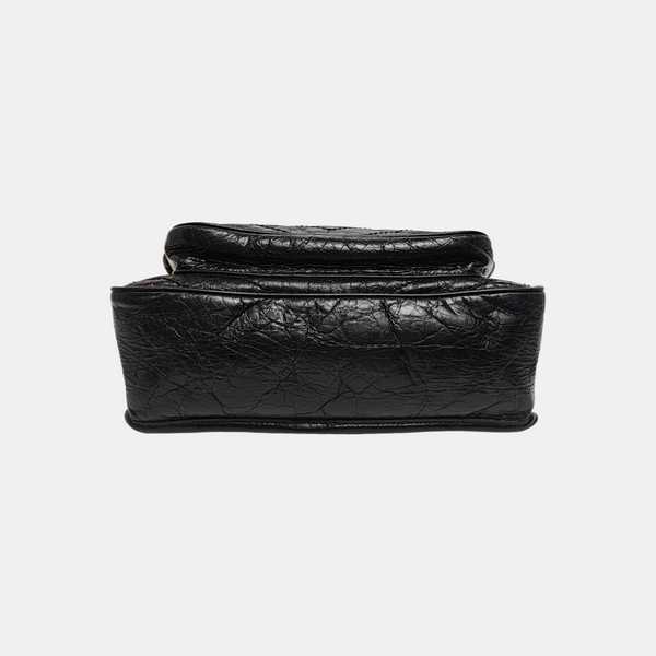 NIKI Medium Chevron Calfskin Black