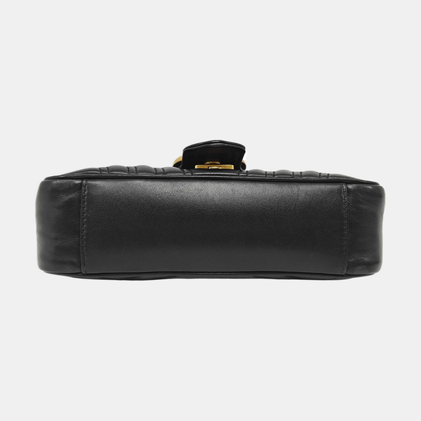 GG Marmont Small Quilted Calfskin Black