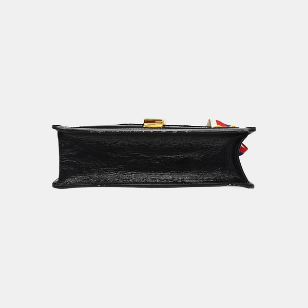 Sylvie Small Monogram Velvet Black