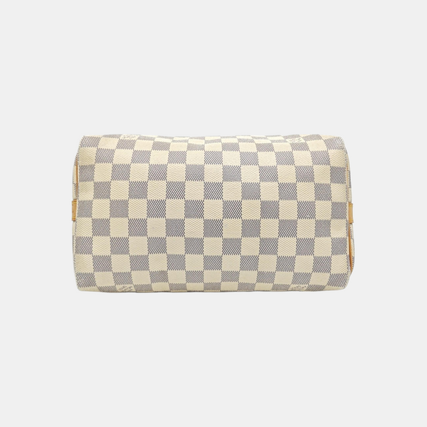 SPEEDY 25 Damier Azur Coated Canvas White