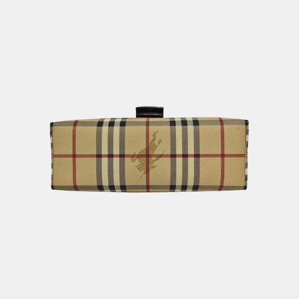 Coated Canvas Shoulder Bag Beige