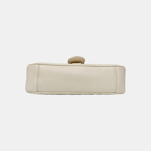 GG Marmont Medium Quilted Calfskin White