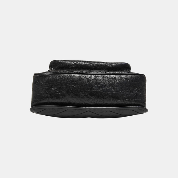 NIKI Medium Chevron Calfskin Black