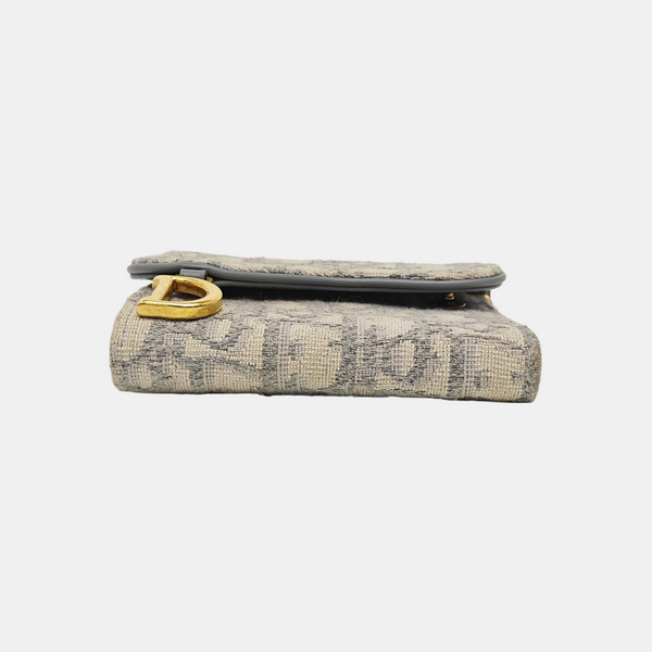 Saddle Mini Oblique Canvas Beige Card Holder