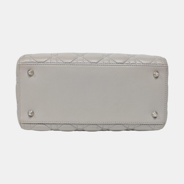 Lady Dior Medium Cannage Lambskin Gray