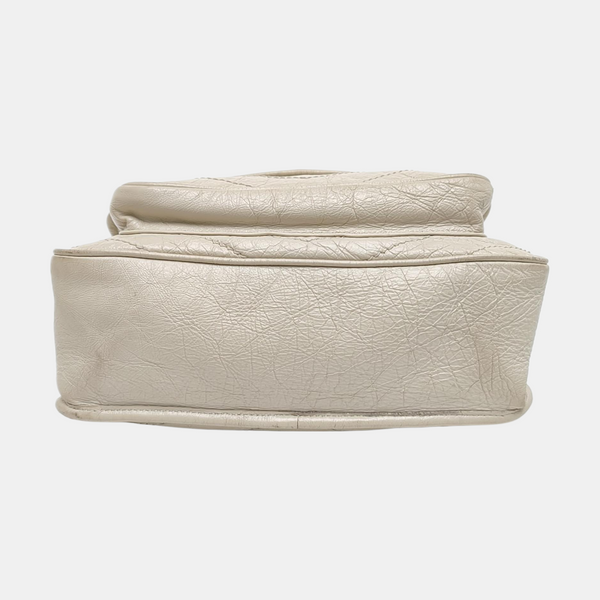 NIKI Medium Chevron Calfskin Beige