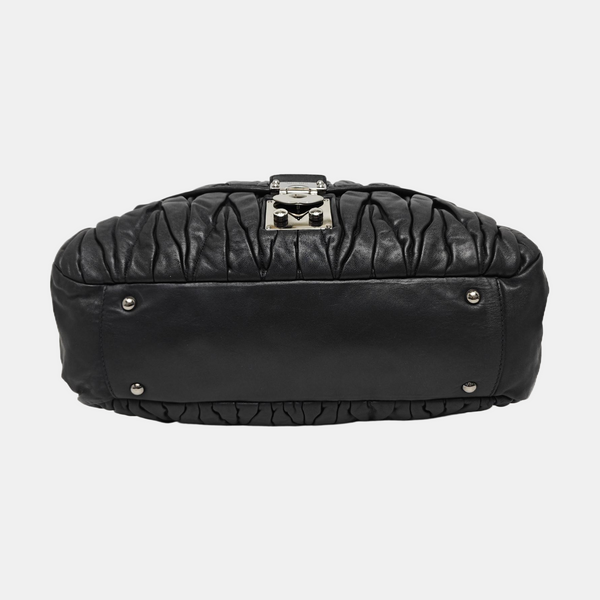 Quilted Lambskin Shoulder Bag Black