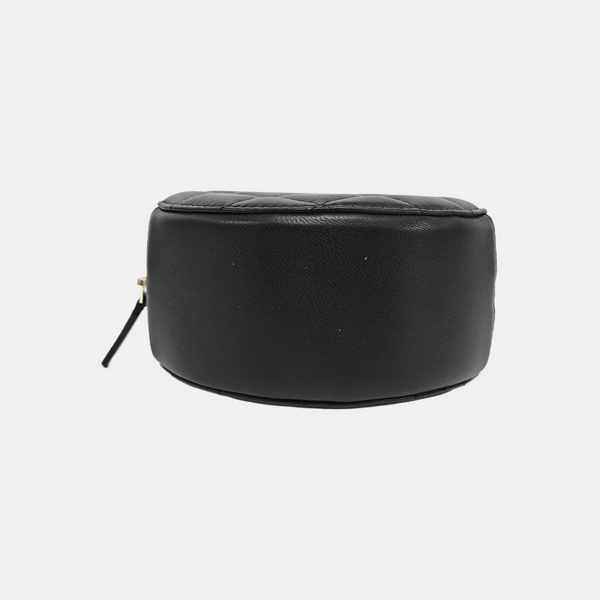ROUND Quilted Lambskin Black