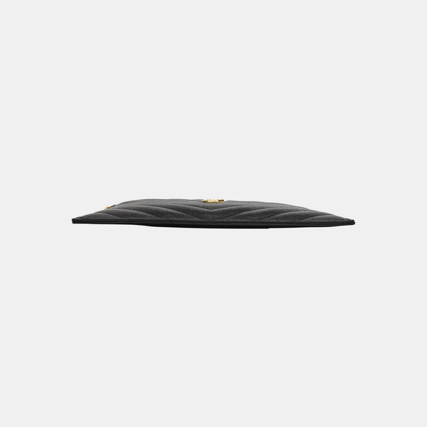 CASSANDRE Large Chevron Calfskin Black