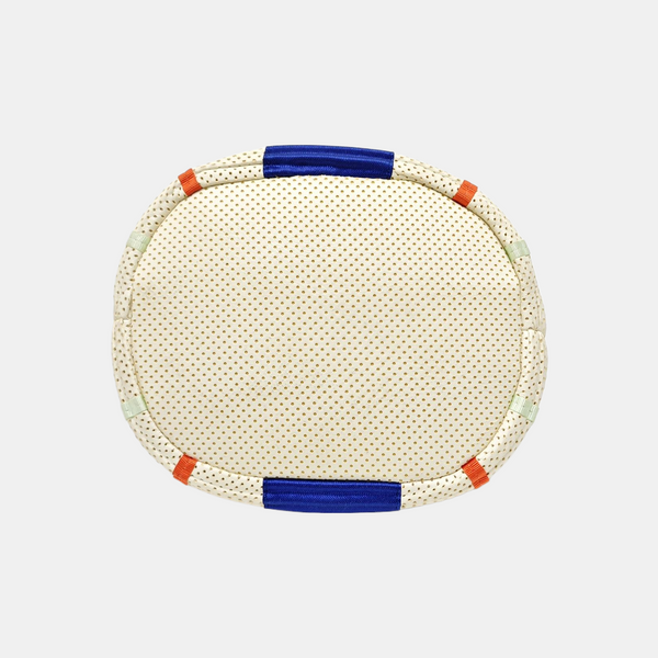 Quilted Lambskin Bucket Bag Beige