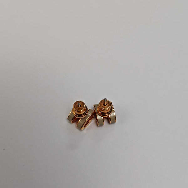 Pop H Metal Gray Stud Earrings