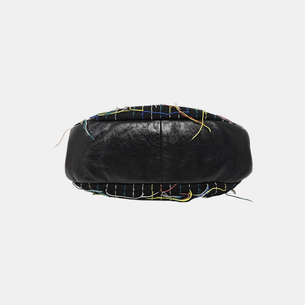 Quilted Fabric Shoulder Bag Black