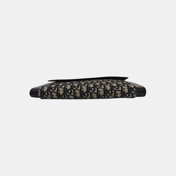 Oblique Canvas Clutch Blue