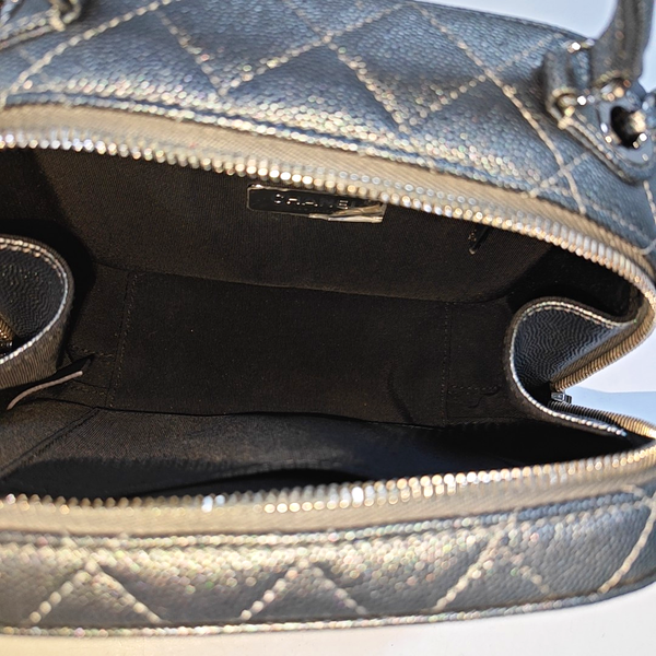 Quilted Grained Calfskin Gray