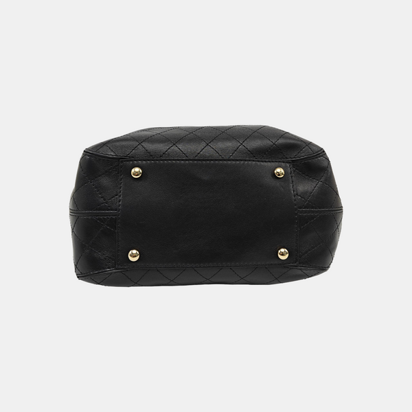 Quilted Calfskin Bucket Bag Black