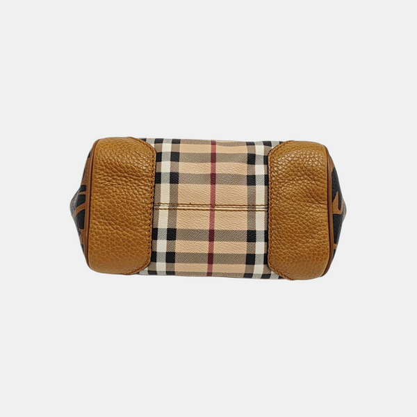 Coated Canvas Shoulder Bag Brown