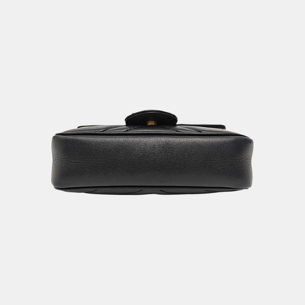 GG Marmont Mini Quilted Calfskin Black