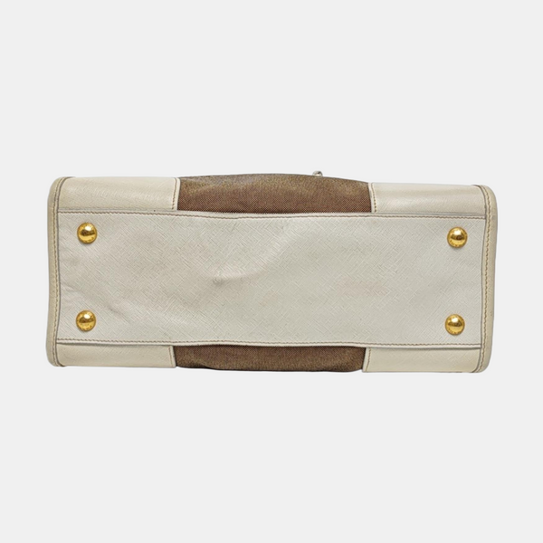 Canvas Top Handle Bag Brown