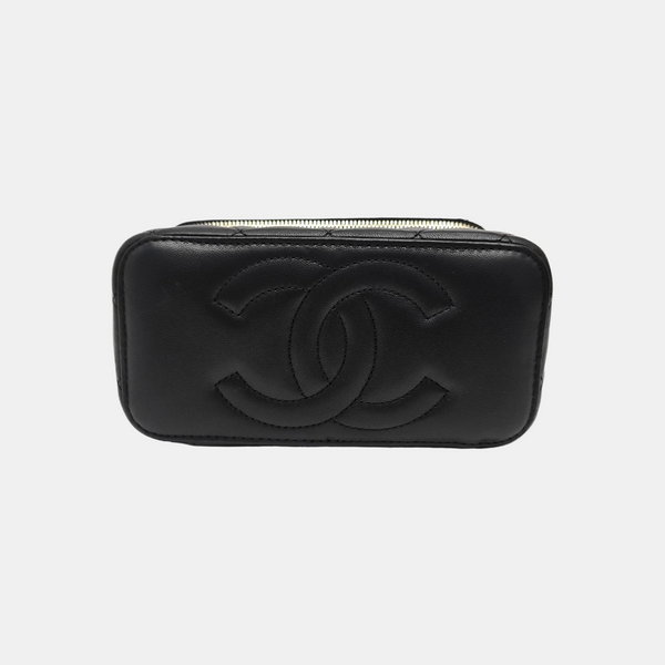 VANITY CASE Small Quilted Lambskin Black
