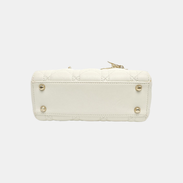Lady Dior Mini Cannage Lambskin White
