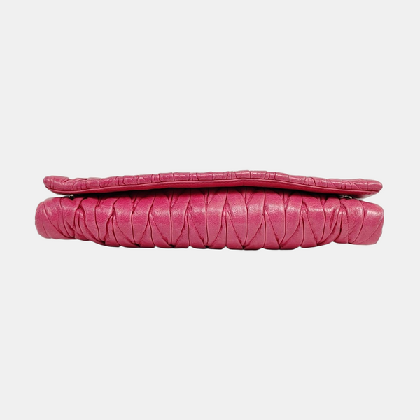 Button Wallet Quilted Lambskin Red