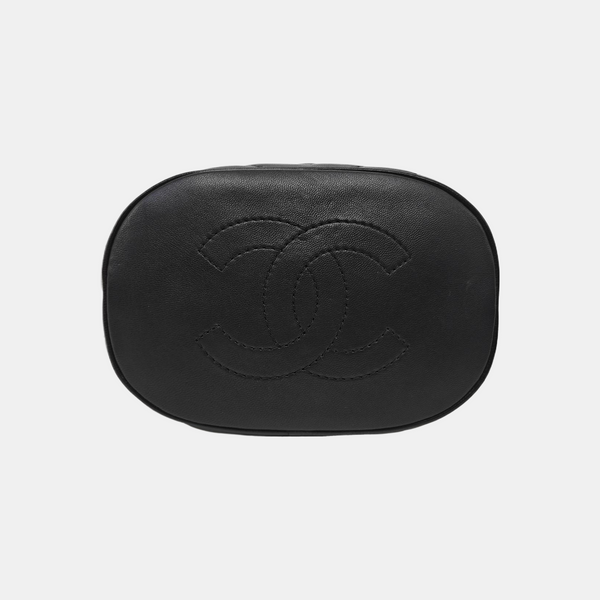Quilted Lambskin Bucket Bag Black