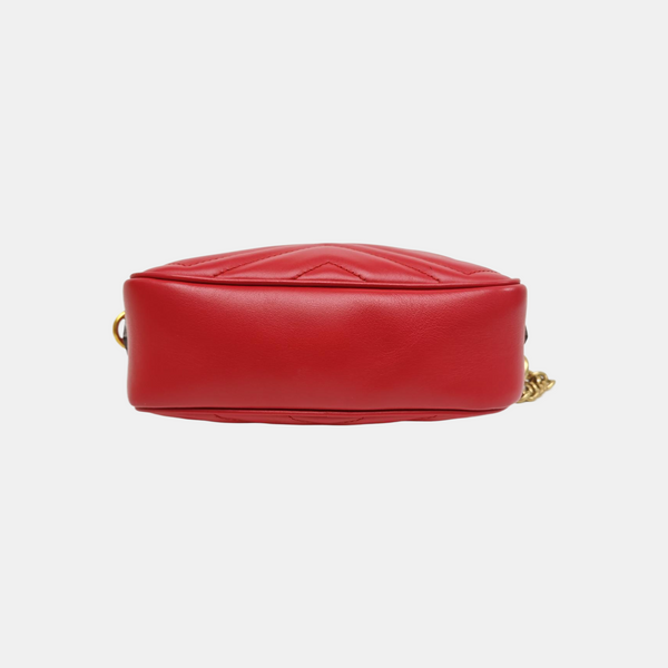 GG Marmont Super Mini Quilted Calfskin Red