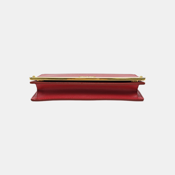Saffiano Calfskin Shoulder Bag Red