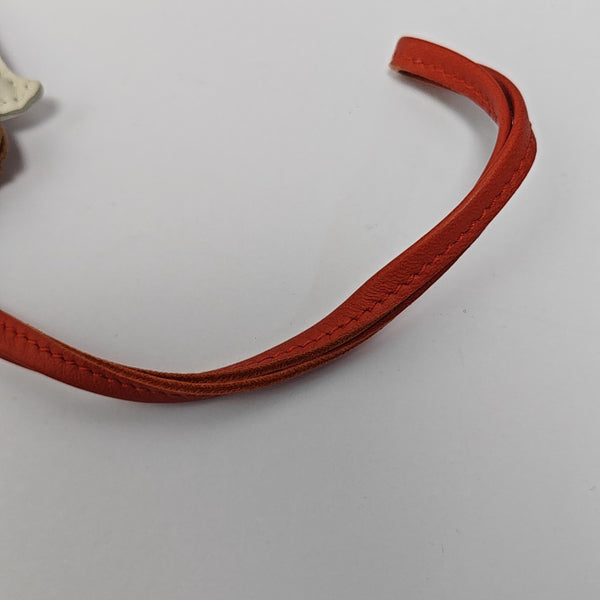 Leather Bag Charm White