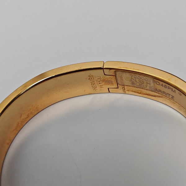 Clic H Metal Blue Bangle