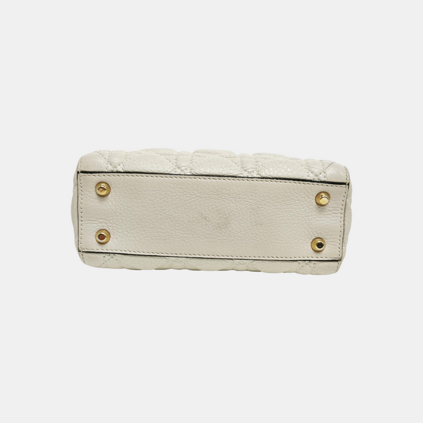 Lady Dior Mini Piel de Cordero Blanca