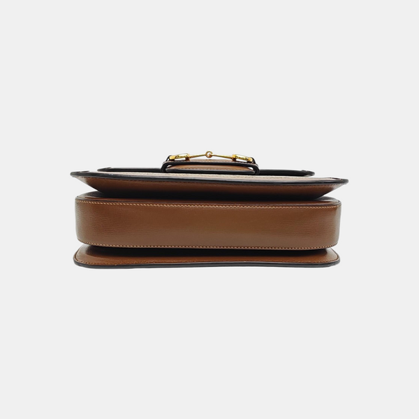 Horsebit 1955 Medium Monogram Coated Canvas Beige