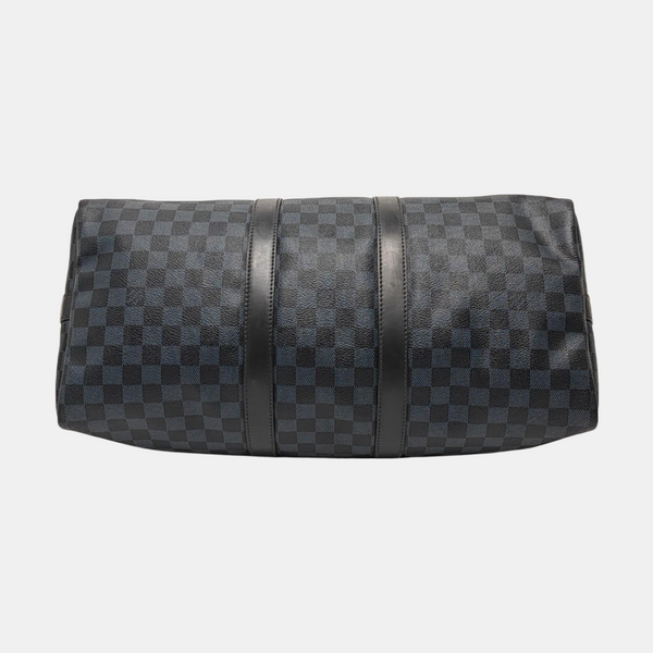 KEEPALL 45 Damier Coated Canvas Blue
