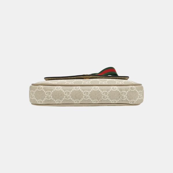 Ophidia Small Monogram Coated Canvas Beige