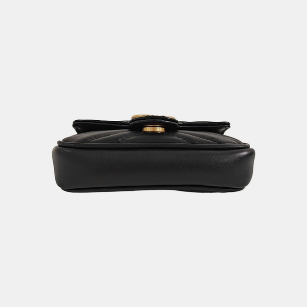 GG Marmont Super Mini Quilted Calfskin Black