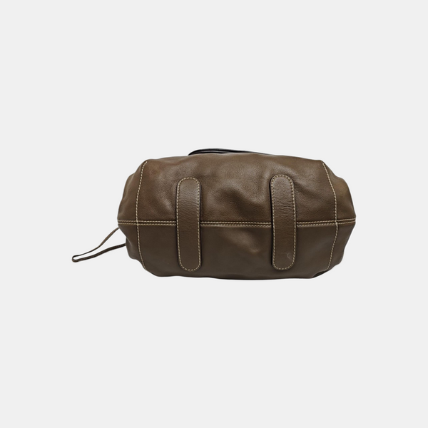 Calfskin Top Handle Bag Brown