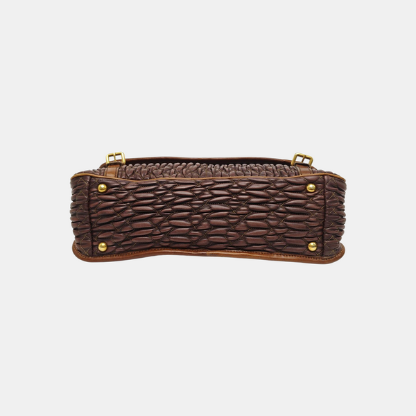 Crystal Quilted Lambskin Brown