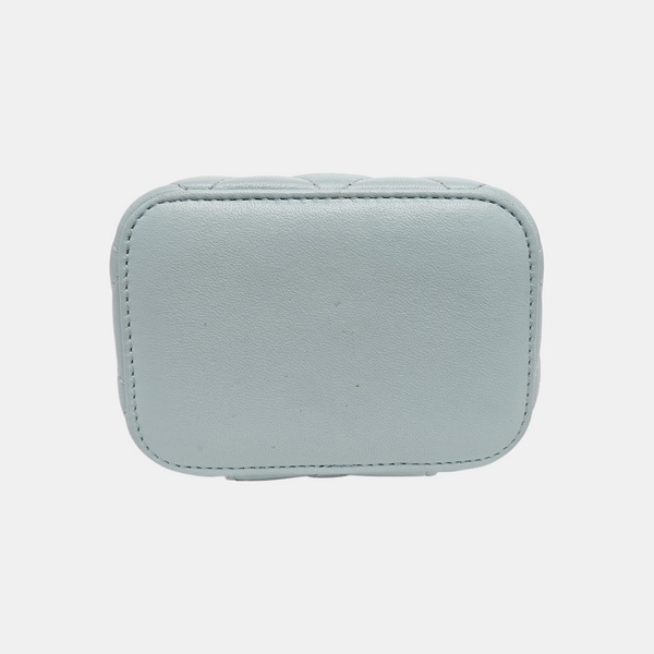 VANITY CASE Small Quilted Lambskin Blue