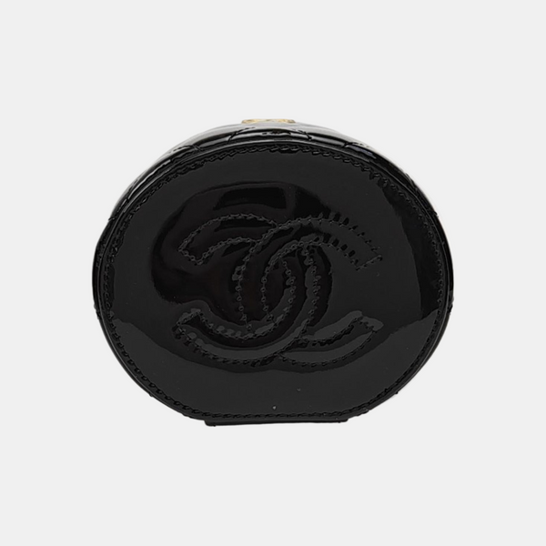 VANITY CASE Mini Quilted Patent Calfskin Black