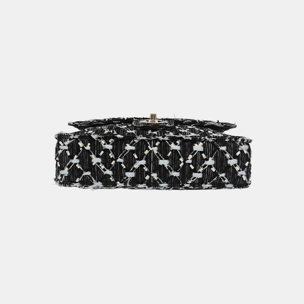 Quilted Fabric Shoulder Bag Black