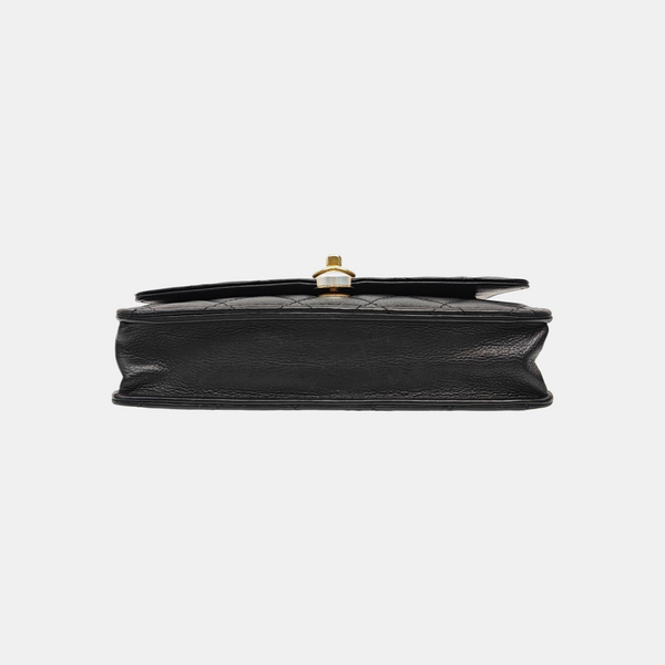 Quilted Calfskin Shoulder Bag Black