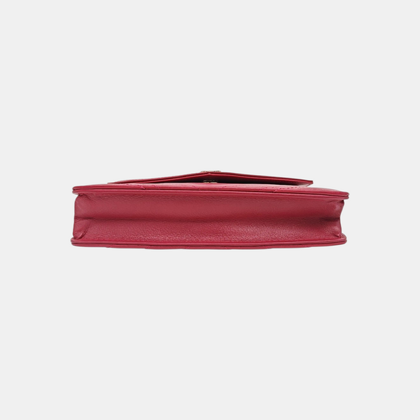 Chevron Calfskin Crossbody Bag Red