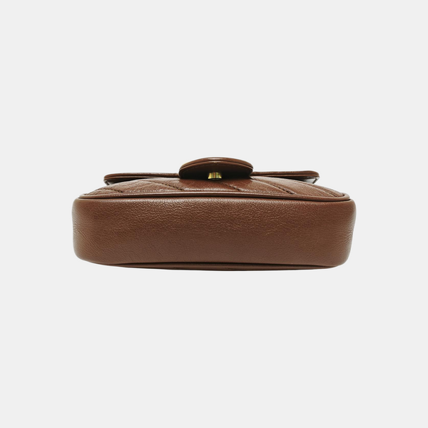 GG Marmont Mini Quilted Calfskin Brown