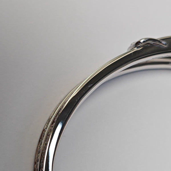 18k White Gold Silver Bangle