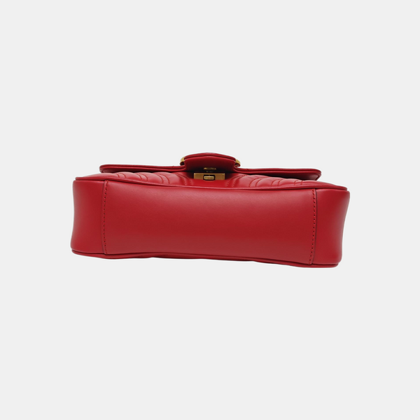 GG Marmont Small Quilted Calfskin Red