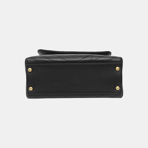 Quilted Calfskin Shoulder Bag Black
