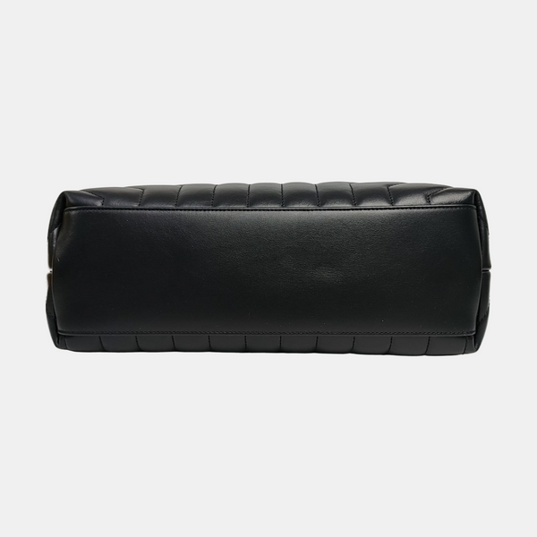 LOULOU Medium Chevron Calfskin Black