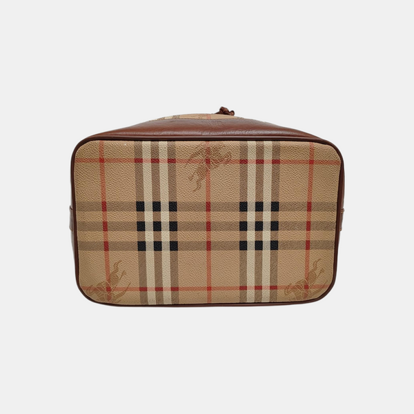 Coated Canvas Bucket Bag Beige